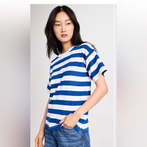 AYR Hiijinx Tee in Riviera Stripe Medium EUC